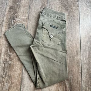 Hudson Collin Crop Olive Green Jeans 26